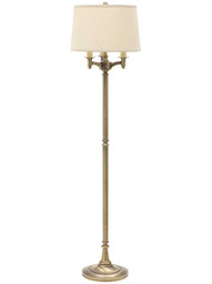 Lancaster Floor Lamp in Antique Brass.